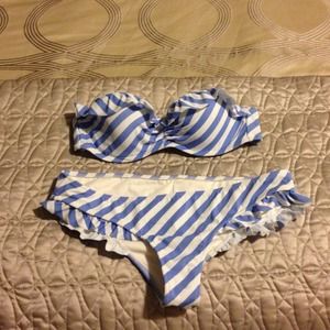 Unique periwinkle candy stripe bikini
