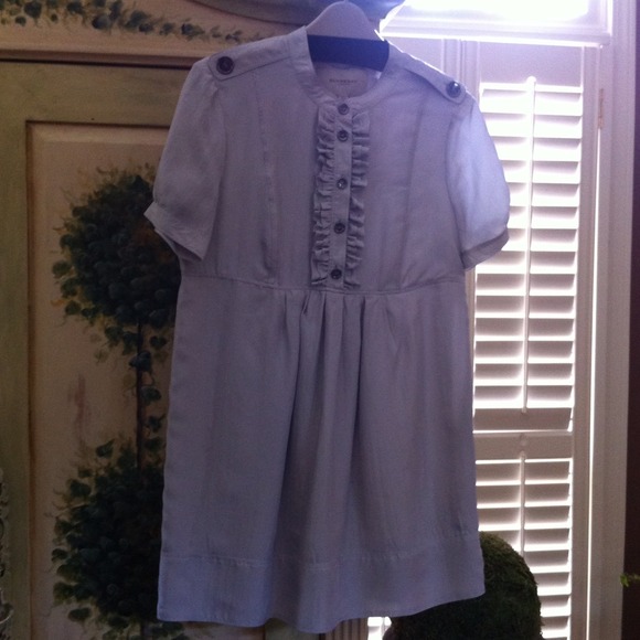 BURBERRY London Silk Tunic/ Dress w/ gunmetal- 8