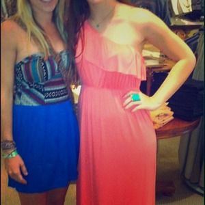 Pink one shoulder maxi dress - super comfortable