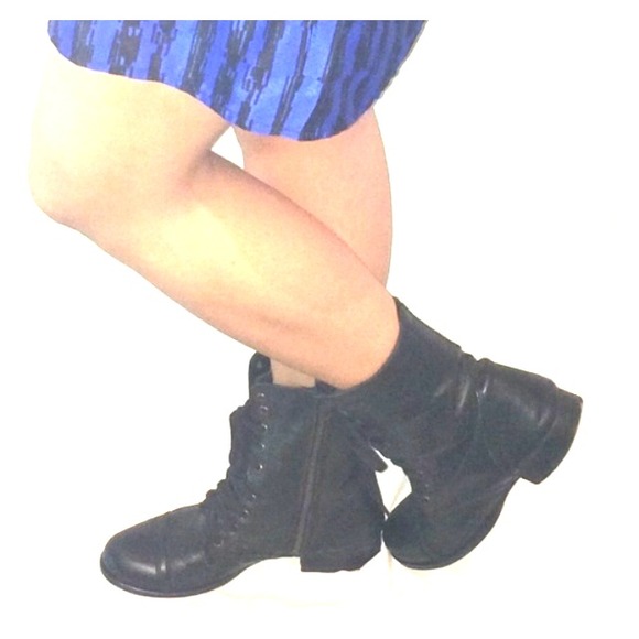 Steve Madden Black Combat Boots