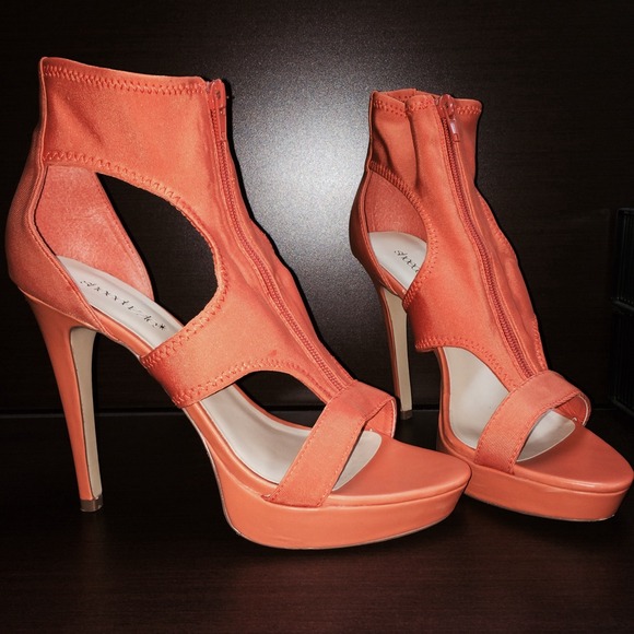 Orange Zippered Heels