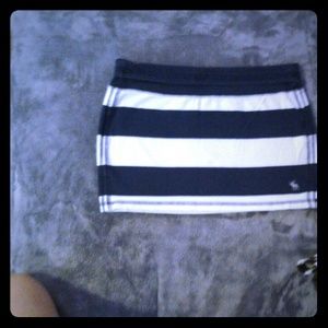 Blue & white stripped mini skirt