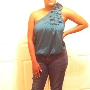 Forever 21 Green one shoulder blouse