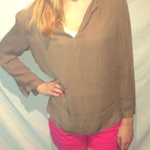 Joie Brown Silk Top