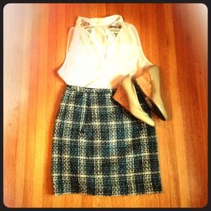 Loft wool blend pencil skirt