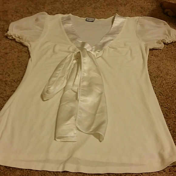 Sheer cream blouse