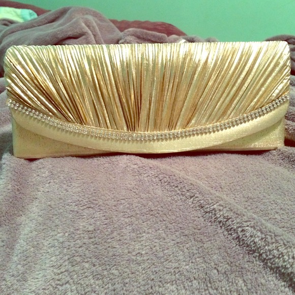 Gold & rhinestone clutch