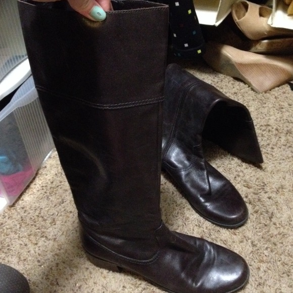 Brown riding boots