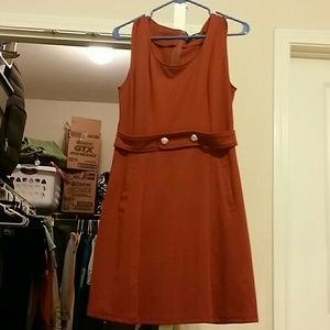 Burnt orange pocket dress