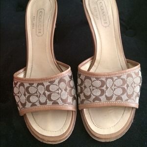 Coach Signature peep toe sandals