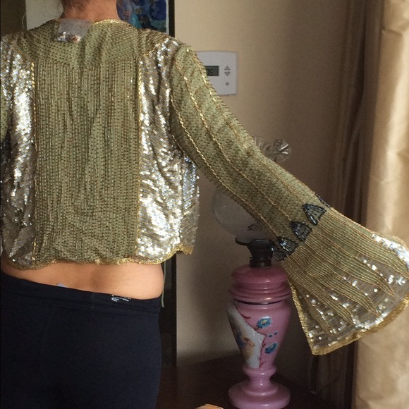 Hand made sequence top/jacket made in India - Picture 2 of 3