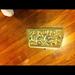 Vintage embroidered clutch purse