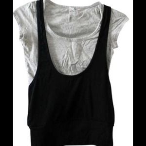 Faux 2-piece Grey Top With Vest