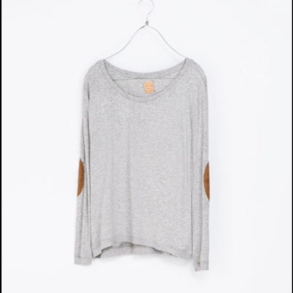 Zara Loose Knit Shirt with Elbow Patches