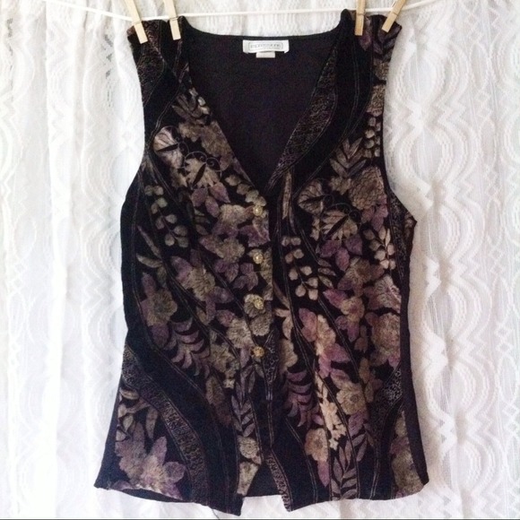 Velvet Floral Vest