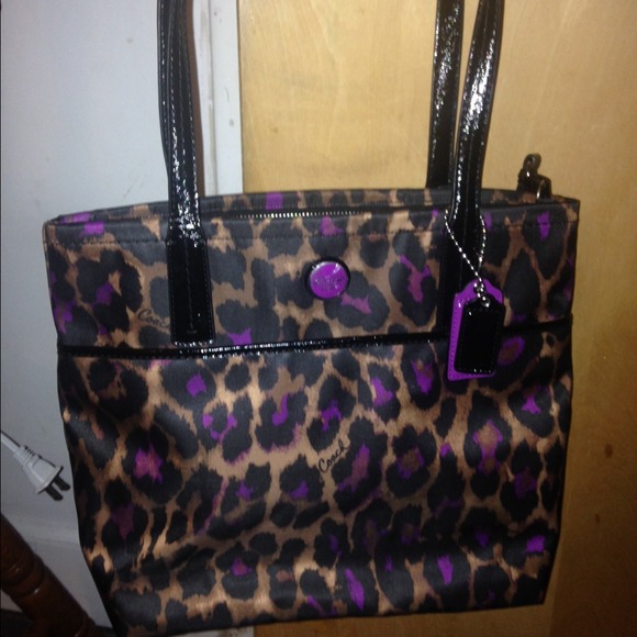 NWT coach signature Ocelot print shoulder bag.