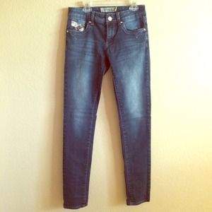 Blue Sequin Pocket Jeans