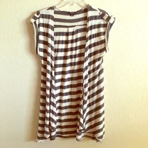 Stripe Short Sleeve Cardigan