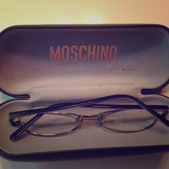 Auth MOSCHINO Cat-eye shape eye glasses frame