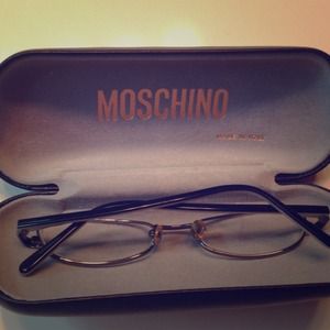 Auth MOSCHINO Cat-eye shape eye glasses frame