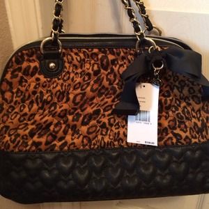 NWT Betsey Johnson Leopard Dome Bag.