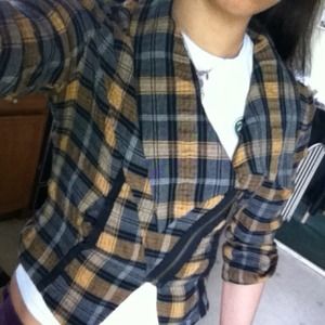 Plaid cropped jacket