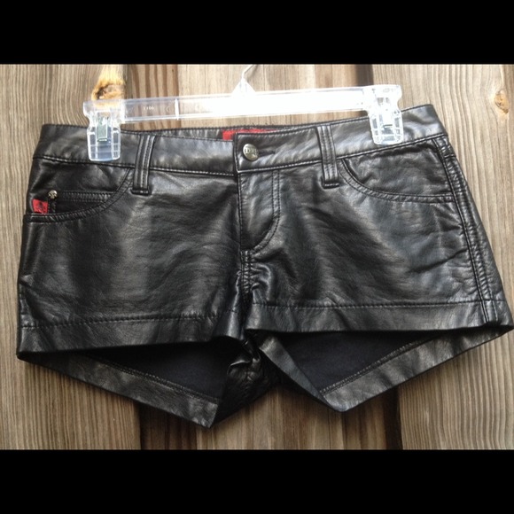 SOLD!!!Edgy Faux Leather Shorts