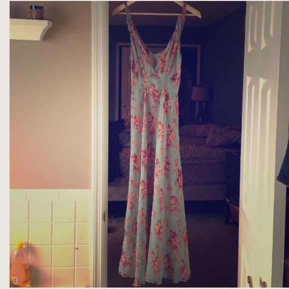 Free People Dresses & Skirts - ⤵️REDUCED ⤵️Mary Green Floral Maxi Slip/Dress