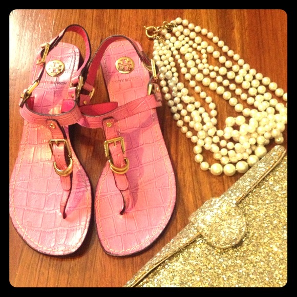 Tory Burch hot pink sandals