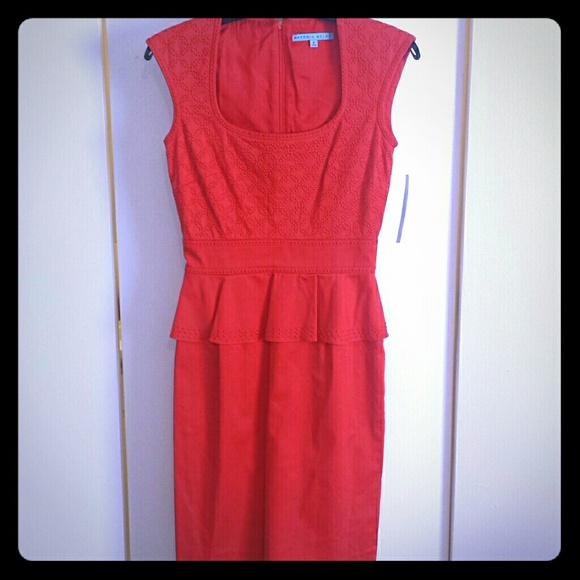 Antonio Melani red peplum dress NEW size 0