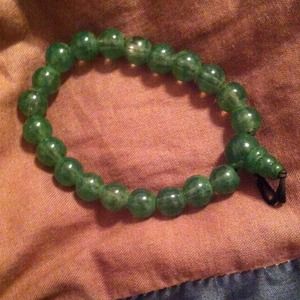 Jade power bead stretch bracelet