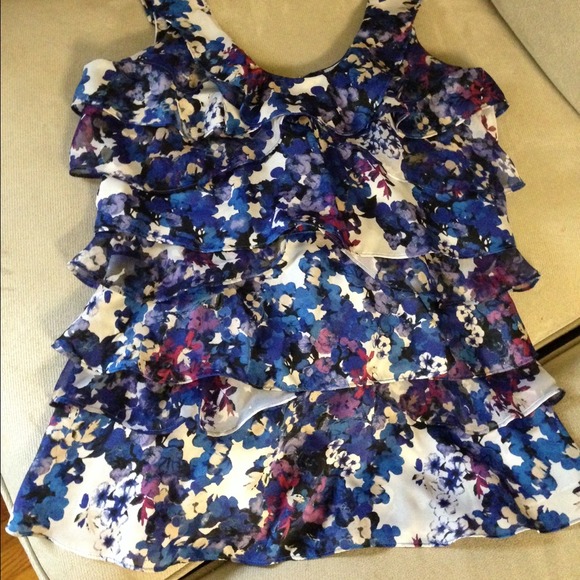 White House Black Market Tops - Sleeveless ruffle tank