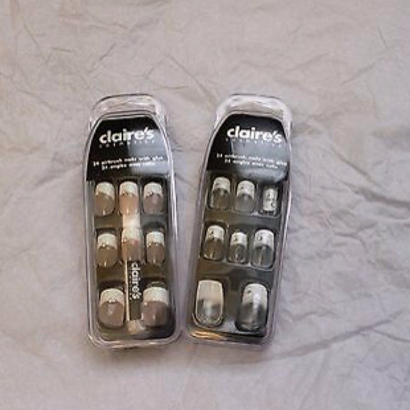 NEW 2 Sets! 24pcs Airbrush Nails Bridal by Claires - Picture 2 of 4