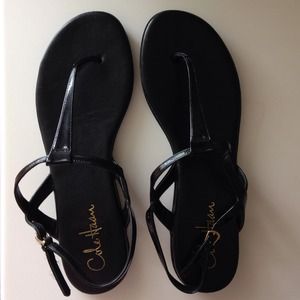 Cole Haan black patent leather sandals