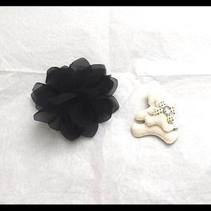 Set of 2! Forever21 Flower Brooch + Vintage Bear