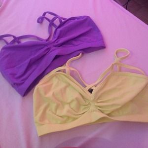 LF bando tops neon yellow and dark lavender