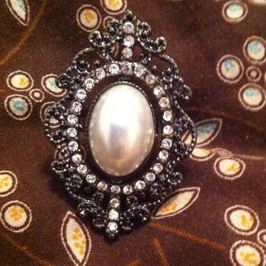 Faux pearl embellished ring