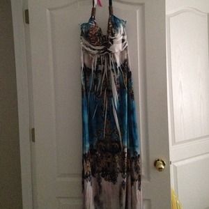 Maxi Dress: blue print