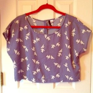 H&M Dove Print Crop Top