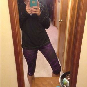 Black and Purple Crop Leggings