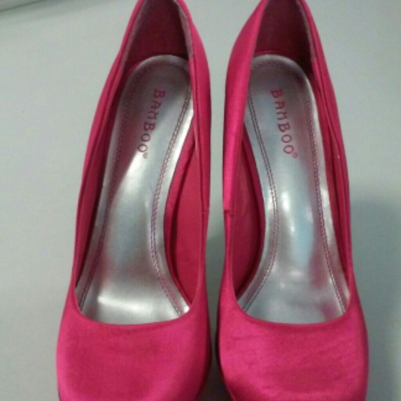 Pink Satin Pumps