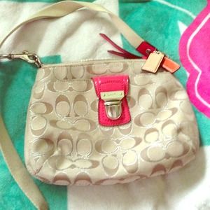 Pink coach medium cross body bag