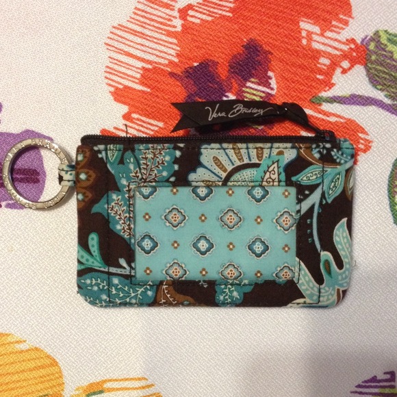 Vera Bradley Zip ID Case. Java Blue pattern.