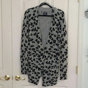 Leopard print boyfriend cardigan