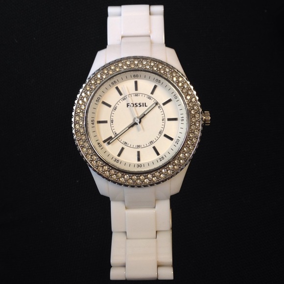 White fossil watch