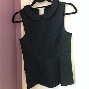 Size 00 J. Crew Peter Pan Peplum Tank Top