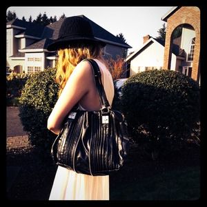 Tulah Ray black leather handbag