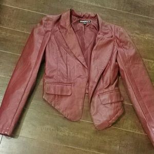 Burgundy leather jacket