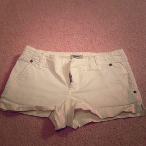 White jean shorts