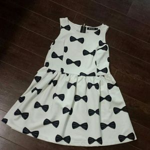 Bow print skater dress